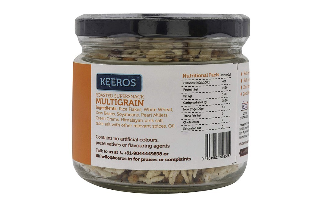 Keeros Roasted Supersnack Multigrain    Glass Jar  100 grams